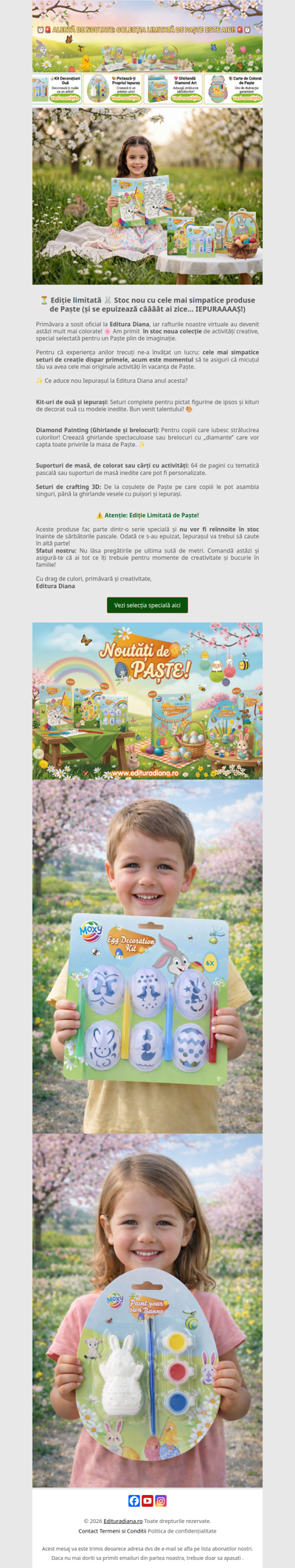 ⏳ Ediție limitată 🐰 Stoc nou din cele mai simpatice produse de Paște (și se epuizează rapid!)