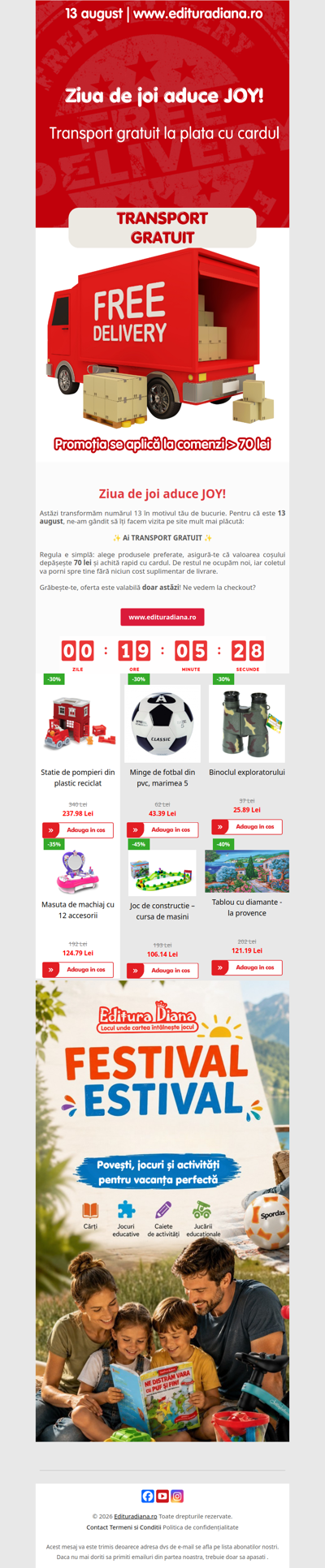 TRANSPORT GRATUIT azi🎁Ne vedem la checkout?