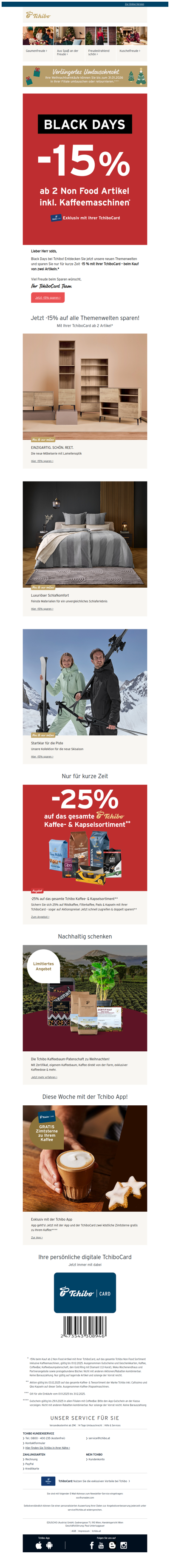 Nur jetzt zu den Black Days: –15 % sichern