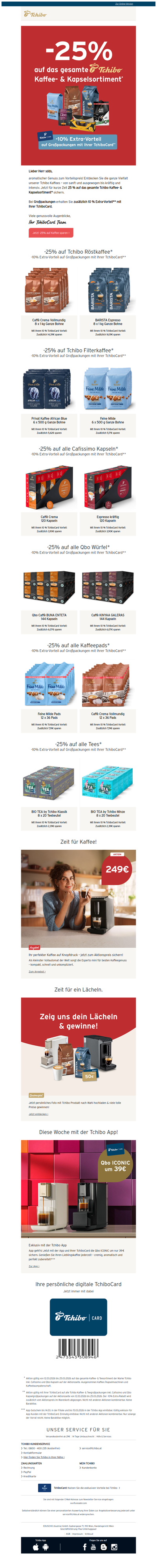 Jetzt -25% auf Tchibo Kaffee sparen☕