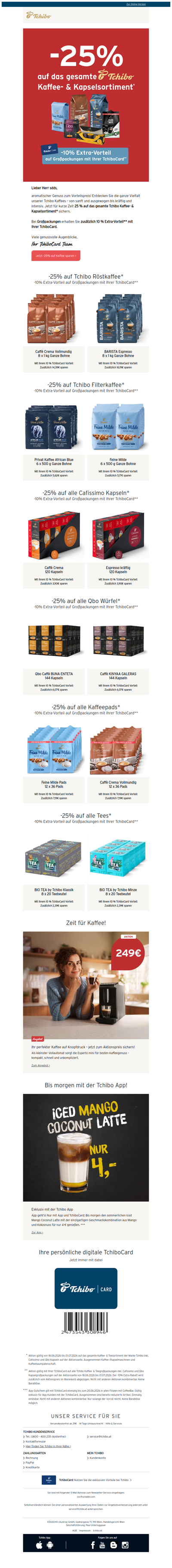 Jetzt -25% auf Tchibo Kaffee sparen☕