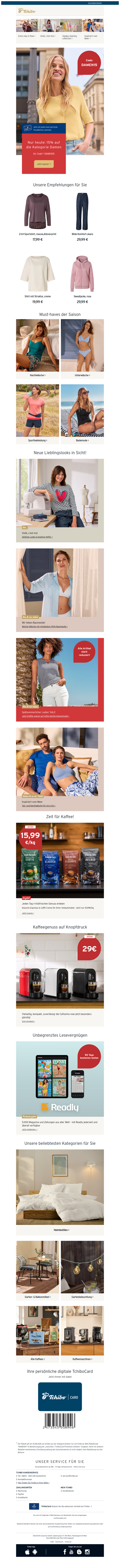 Nur heute: 15% Rabatt mit Code DAMEN15