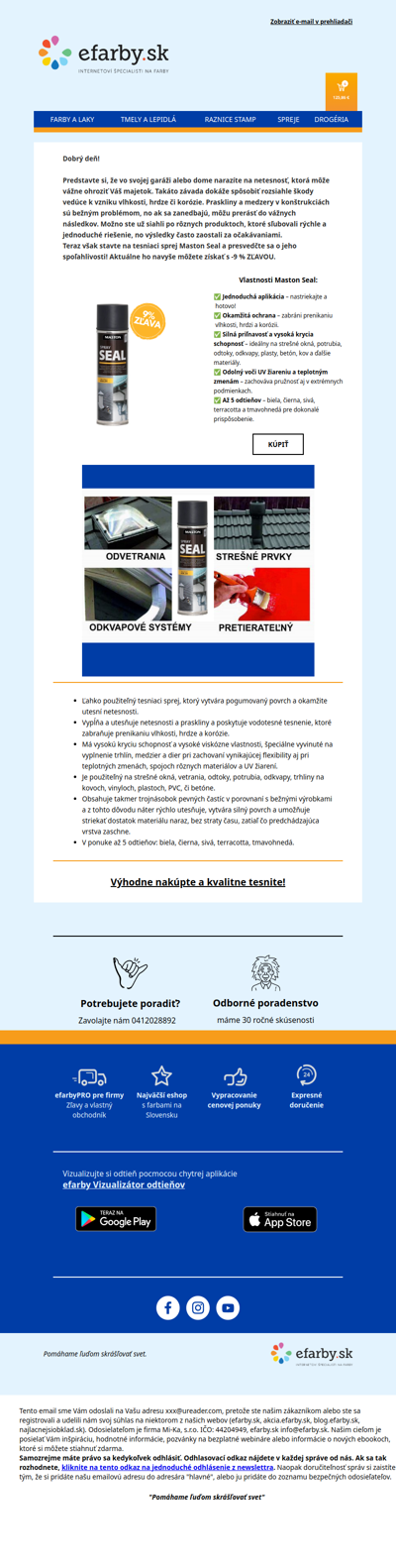 Malá prasklina, veľký problém? Nebude s tesniacim sprejom Maston Seal!