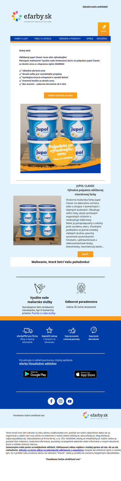 Polpaleta Jupol Classic za AKCIOVÚ cenu + ZDARMA doprava!