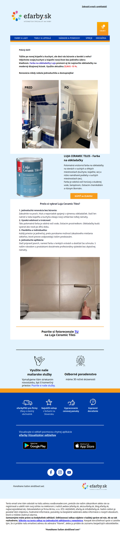 Farba na obkladačky v -15% ZĽAVE: Premeňte svoju kúpeľňu a kuchyňu bez búrania!