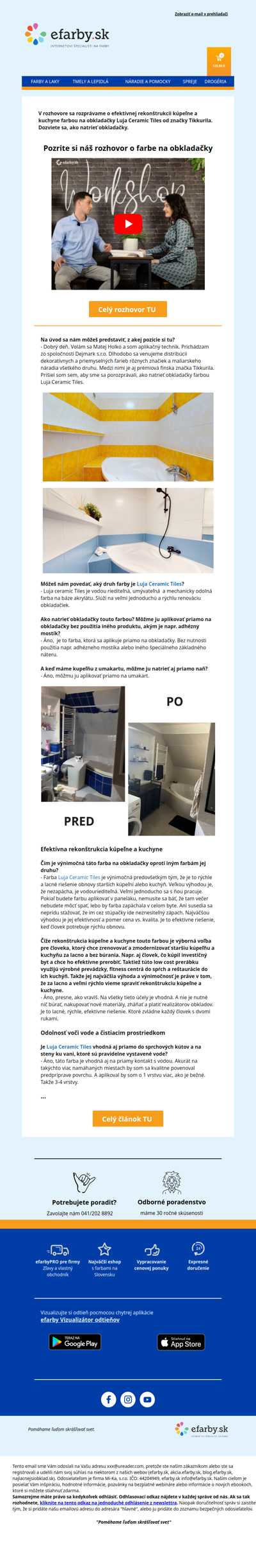 Ako natrieť obkladačky? Pozrite si rozhovor