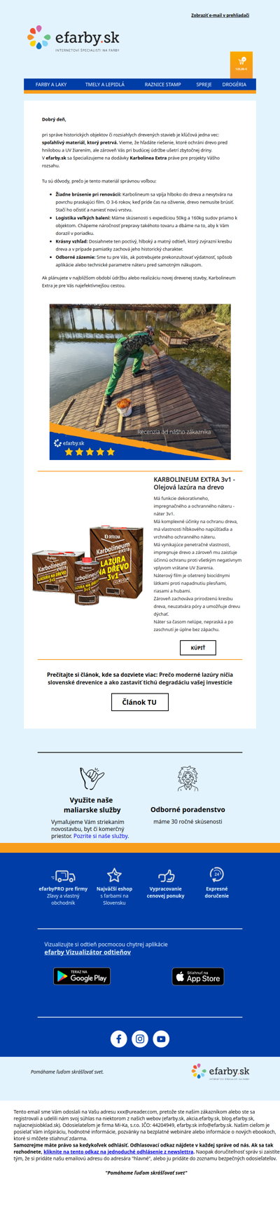 Karbolineum Extra v 50kg a 160kg sudoch: Riešenie pre pamiatky a drevenice