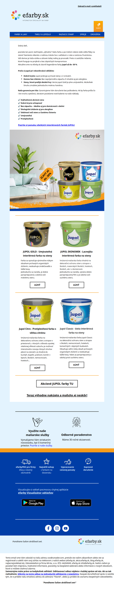 Koniec „nekonečného“ maľovania? Farby Jupol v akcii -30%