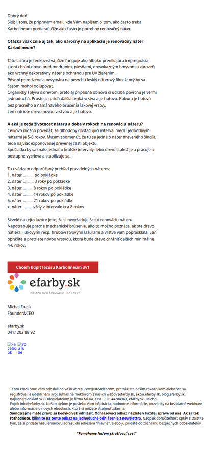 Aká je životnosť lazúry na drevo 3v1 Karbolineum?