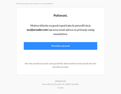 Molimo potvrdite Vaš e-mail