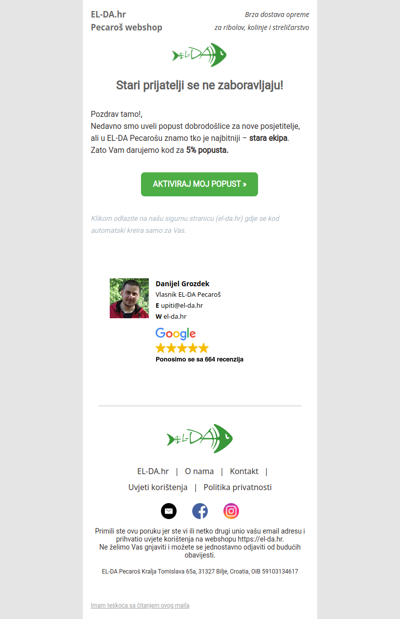 5% popusta samo za Vas (nismo zaboravili staru ekipu!)