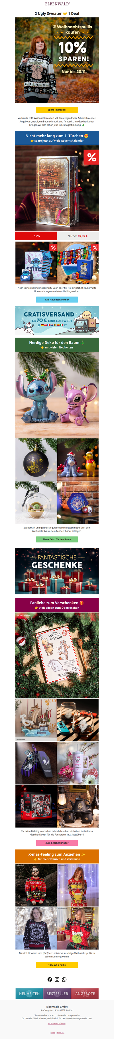 🎅 Weihnachtspulli-Sparen + Adventskalender-Angebote 🎁