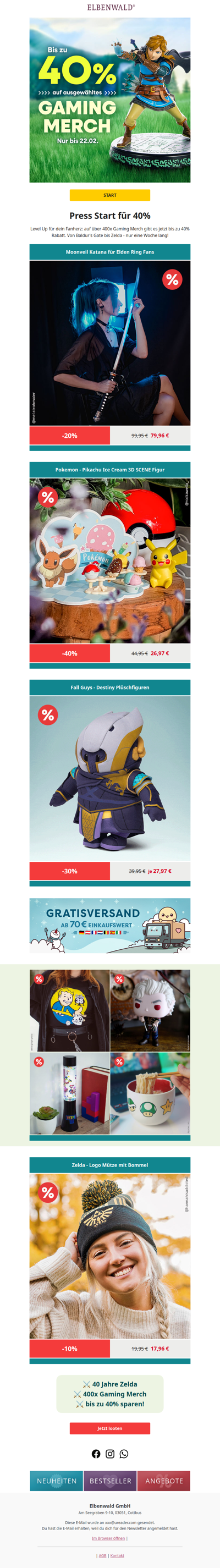 Bis zu 40% auf 400x Gaming Merch 🎮