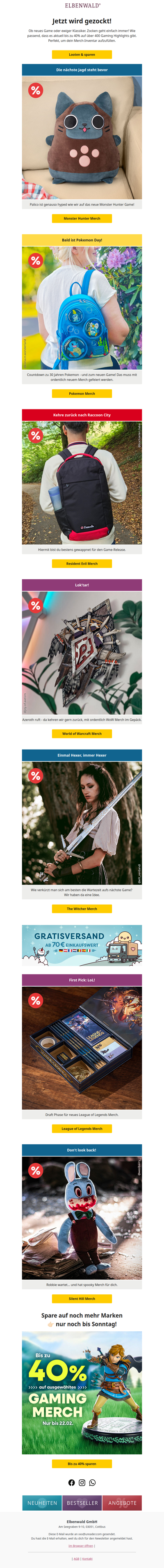 🆕 Feier deine Lieblingsgames - bis zu 40% Merch-Rabatt 👀