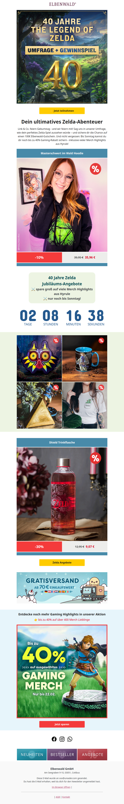 40 Jahre Zelda: Mega Gewinnspiel + Jubiläumsangebote 🥳