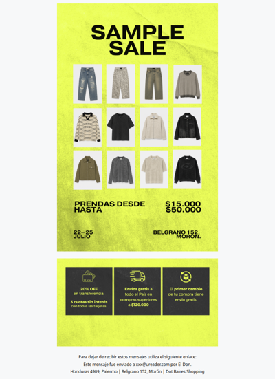 MAÑANA ARRANCA SAMPLE SALE🤑