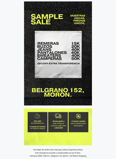 ¡¡ARRANCÓ EL SAMPLE SALE!! 📣