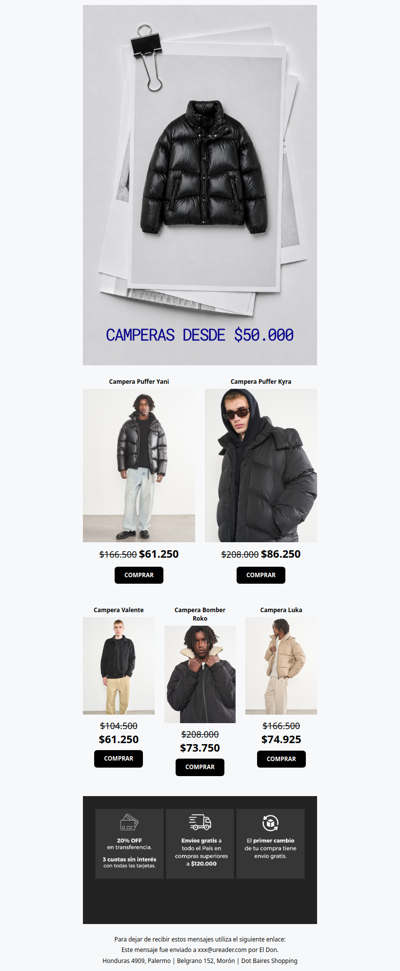 CAMPERAS DESDE $50.000
