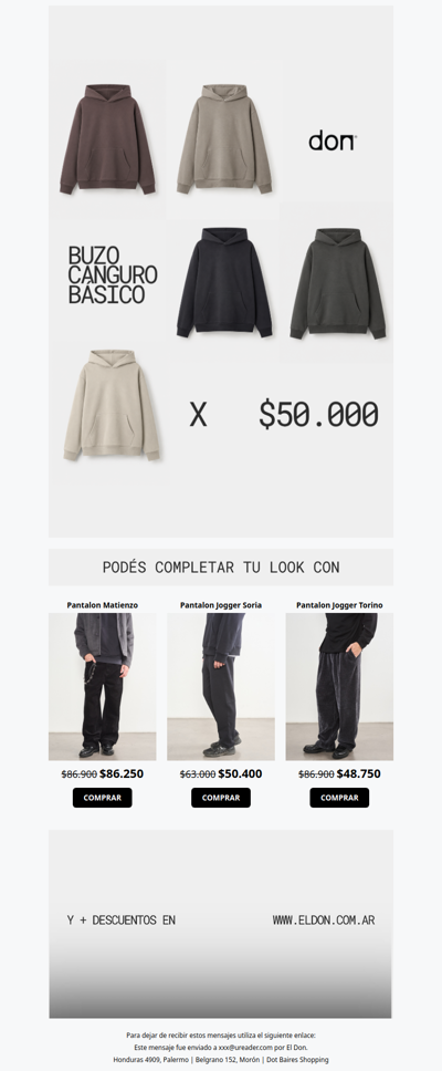 BUZOS BÁSICOS X $50.000