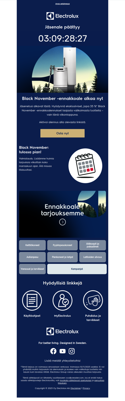 Black November -ennakkoalennukset –  vain jäsenille
