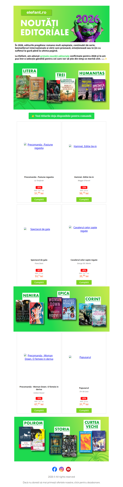 📚 Cărțile despre care se va vorbi în 2026 le găsești pe Elefant.ro