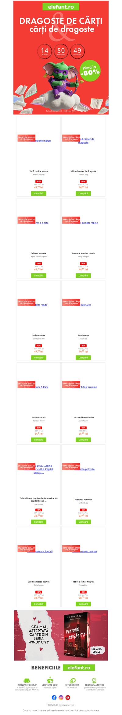 🏹 Ultima săgeată a lui Cupidon: reducerile se termină azi! 💘📚