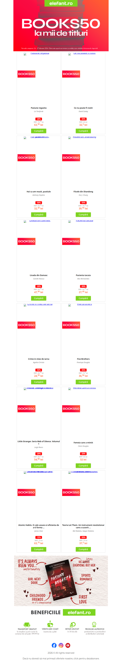 📕 A început 𝐁𝐎𝐎𝐊𝐒𝟓𝟎 cu -50% reducere la mii de titluri!