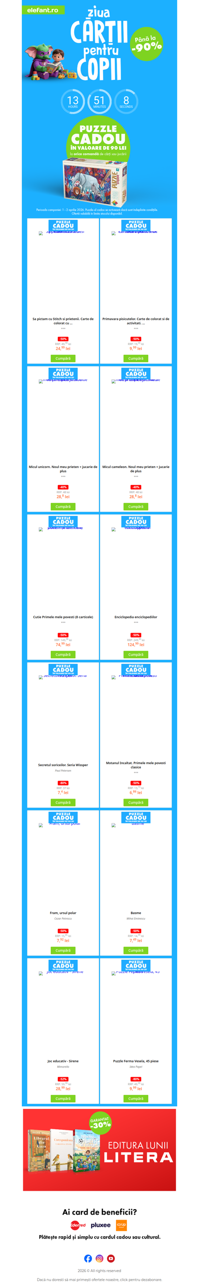 ⏰ Doar ASTĂZI: CADOU în valoare de 90 Lei la orice comandă! 🎁