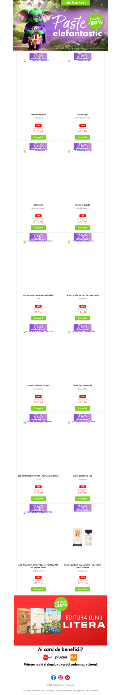 🐣 Cadouri de Paște pentru cititori? Le găsești aici, cu până la -80%! 📖