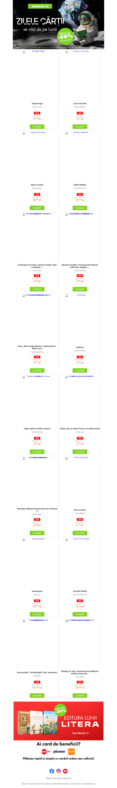 🌕 Reducerile de Zilele Cărții se văd și de pe Lună 😍 Ai până la -90%!