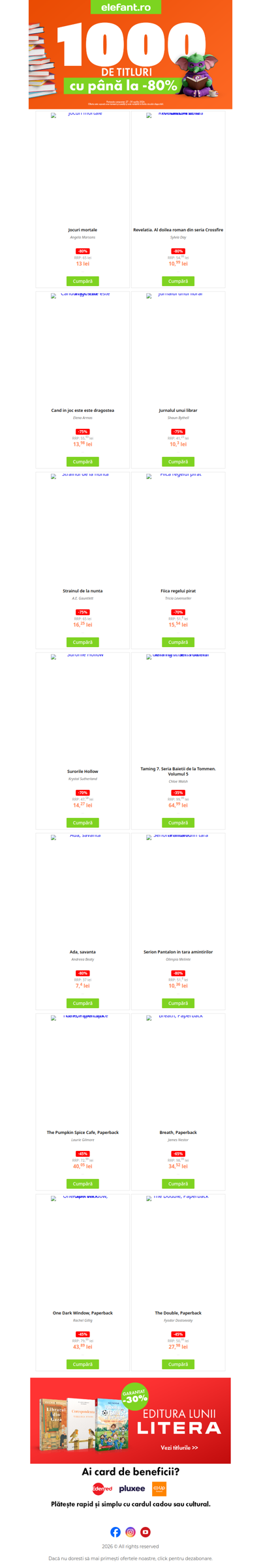 🔥 Ai 1000 de titluri din care să alegi ✨ Cu până la -80% reducere!