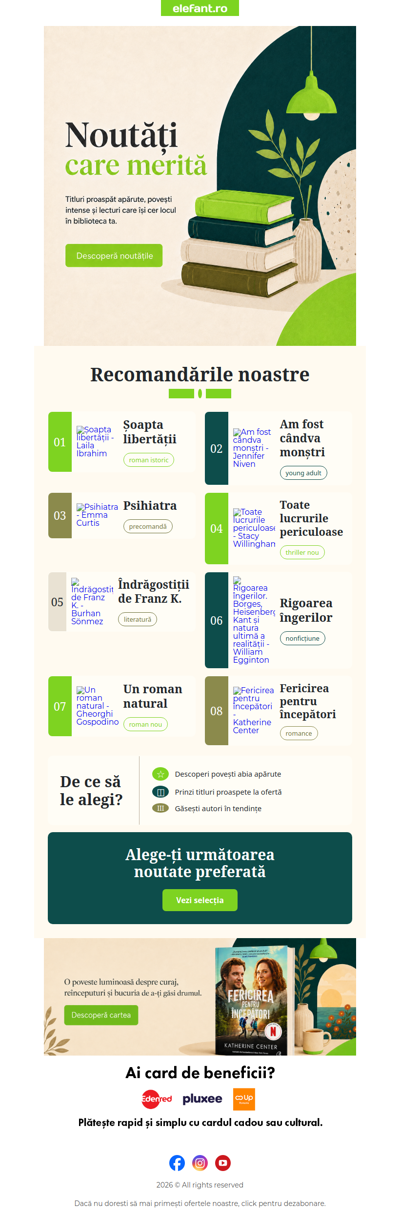 Cărți noi, autori în tendințe și lecturi de neratat 📚