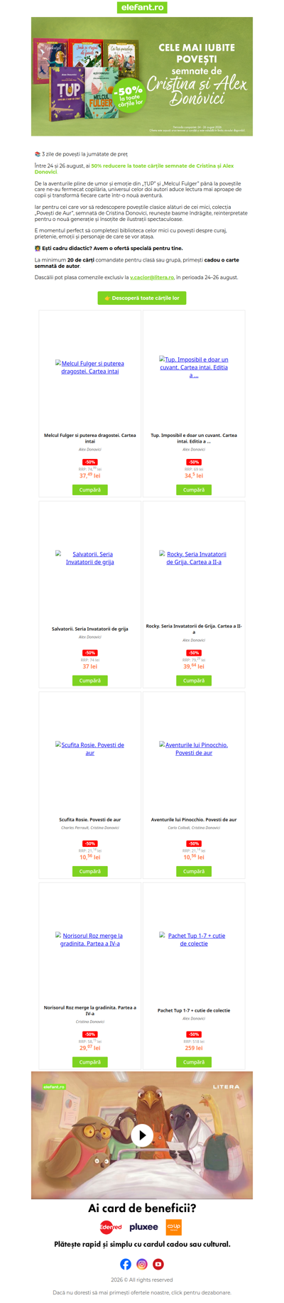 Psst, psst... 👀 Toate cărțile Cristinei și ale lui Alex Donovici au 50% reducere!