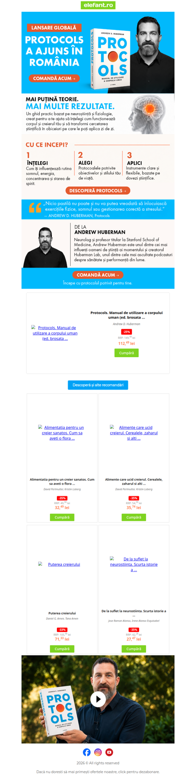 🌍 Protocols, de Andrew Huberman, se lansează astăzi în întreaga lume