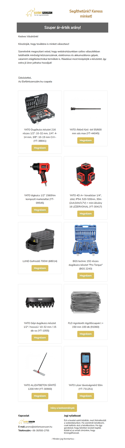 Kedvezmények minden szinten!