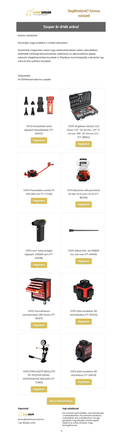 Kedvezmények minden szinten!