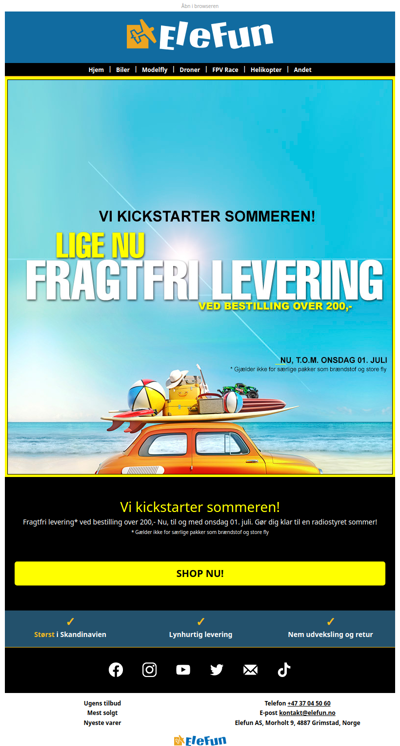 Fragtfri levering hos Elefun ☀️☀️