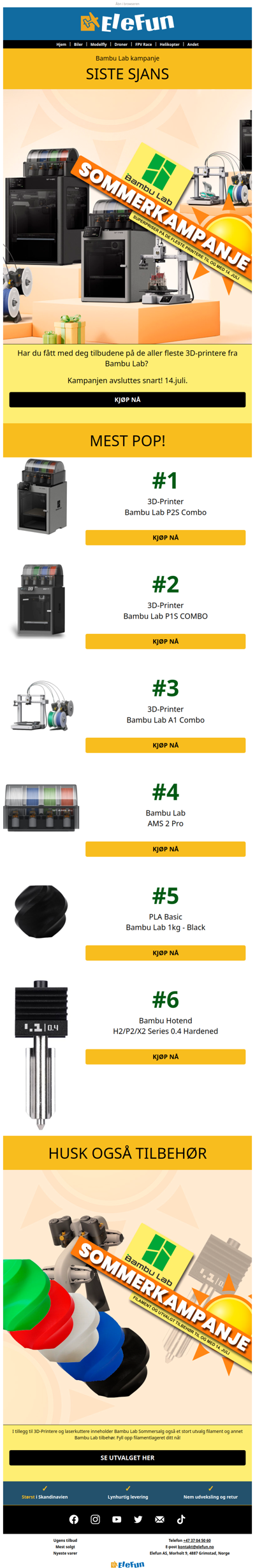 Siste sjans for Bambu Lab sommerkampanje☀️