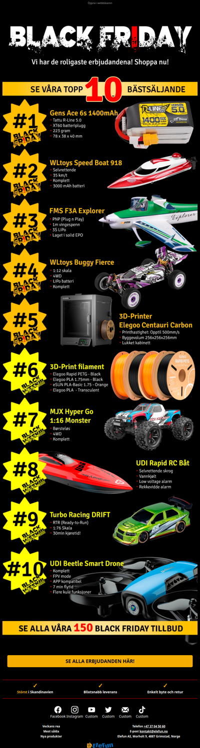 Topp 10 bästsäljare! 🏆🖤 Black Friday 2025!