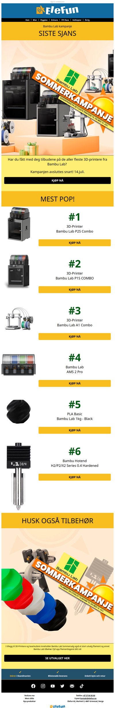 Siste sjans for Bambu Lab sommerkampanje☀️