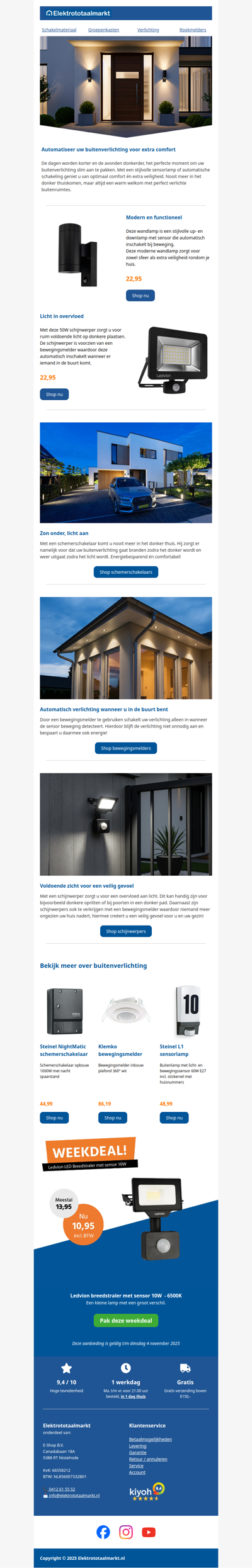 Buitenverlichting die de donkere avonden verlicht!