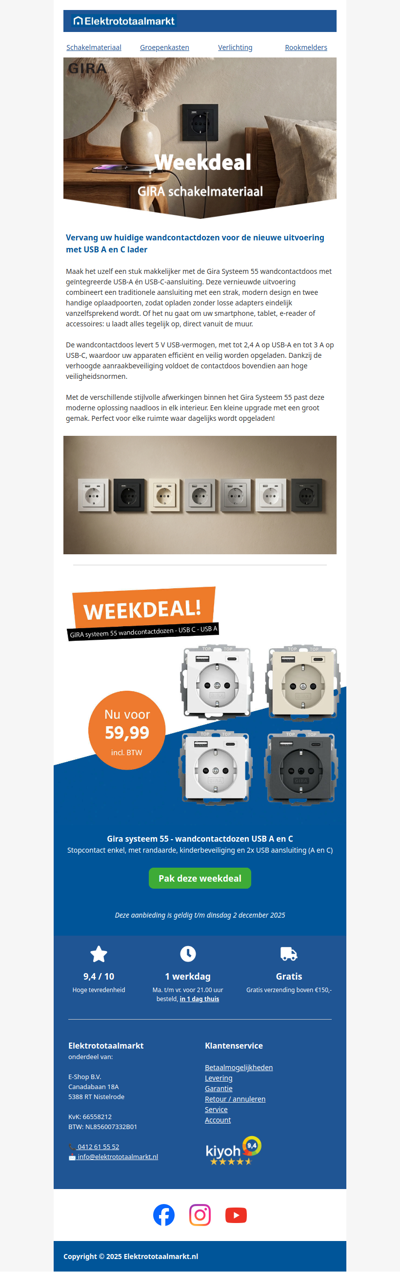 Upgrade je wandcontactdoos met Gira USB-C & USB-A