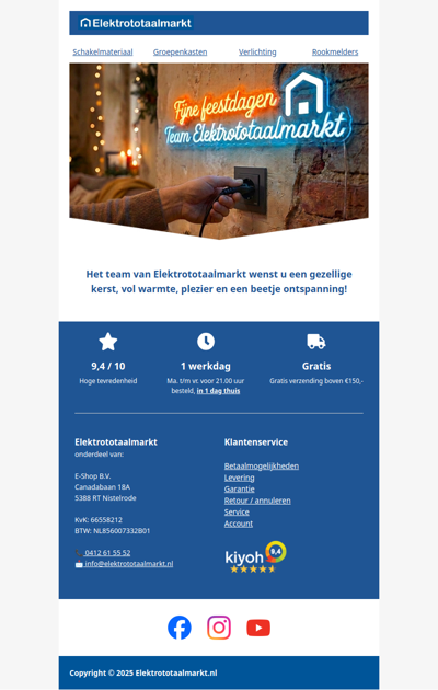 Stekker eruit, tijd voor kerst!