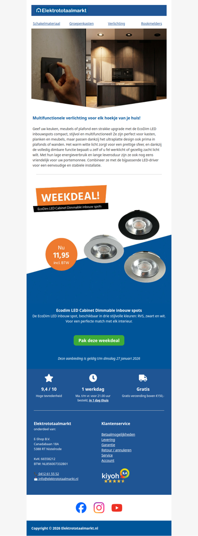 EcoDim inbouwspots nu spotgoedkoop!