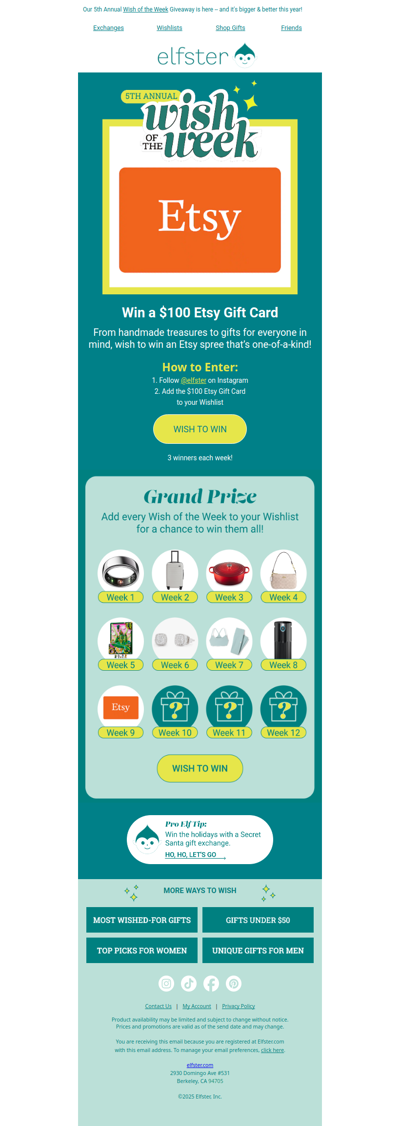 ✨ Wish of the Week ✨ Win a $100 Etsy Gift Card