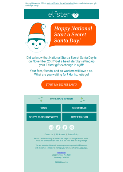 🎅 National Start a Secret Santa Day is Coming Soon!