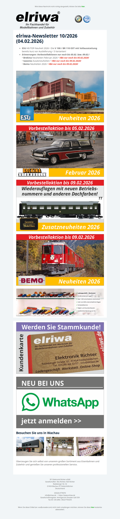 10/2026 - ESU H0-TOP-Neuheit! Die V 100 / BR 110 OST mit Vollausstattung - bereits kurz vor Auslieferung!