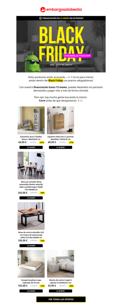 🛋️ Black Friday en Muebles: ¡Tu hogar al mejor precio del año!