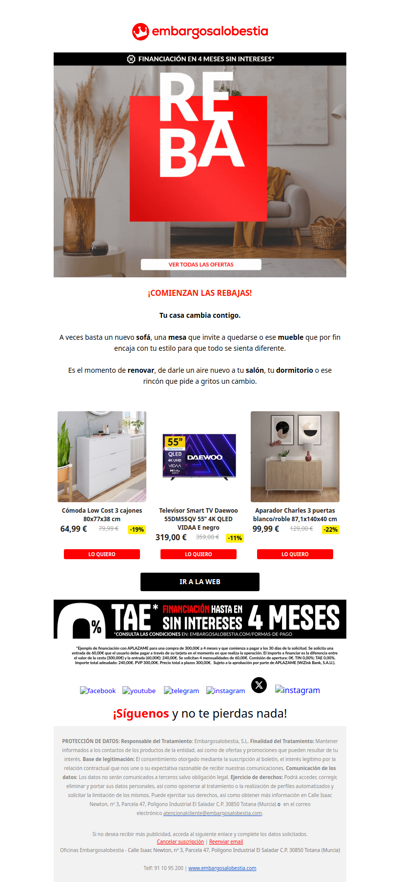 Rebajas activadas ⚡ ¡Hasta -70% dto. en Hogar!