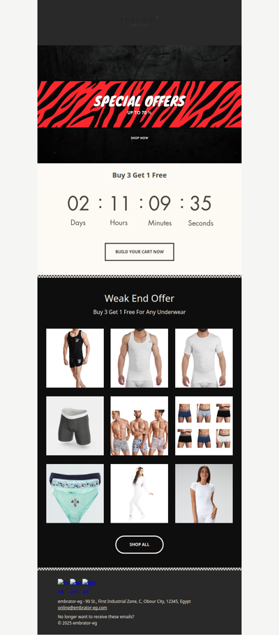 الحق عروض الويك اند من امبراطور اشتري  ق3 قطع واحصل على 4 مجانا ,وكمان خصومات تصل الى 70 %